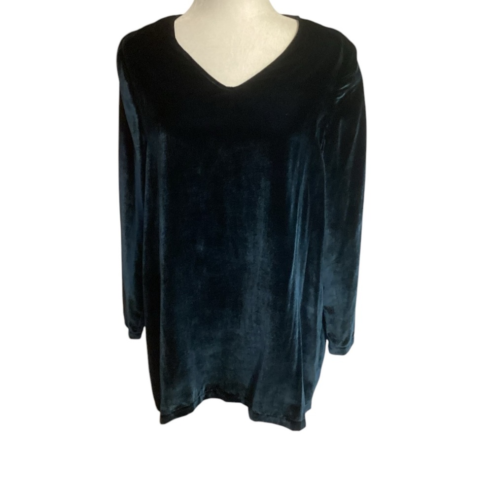 Habitat Pullover Top in Teal Velour size Small EUC